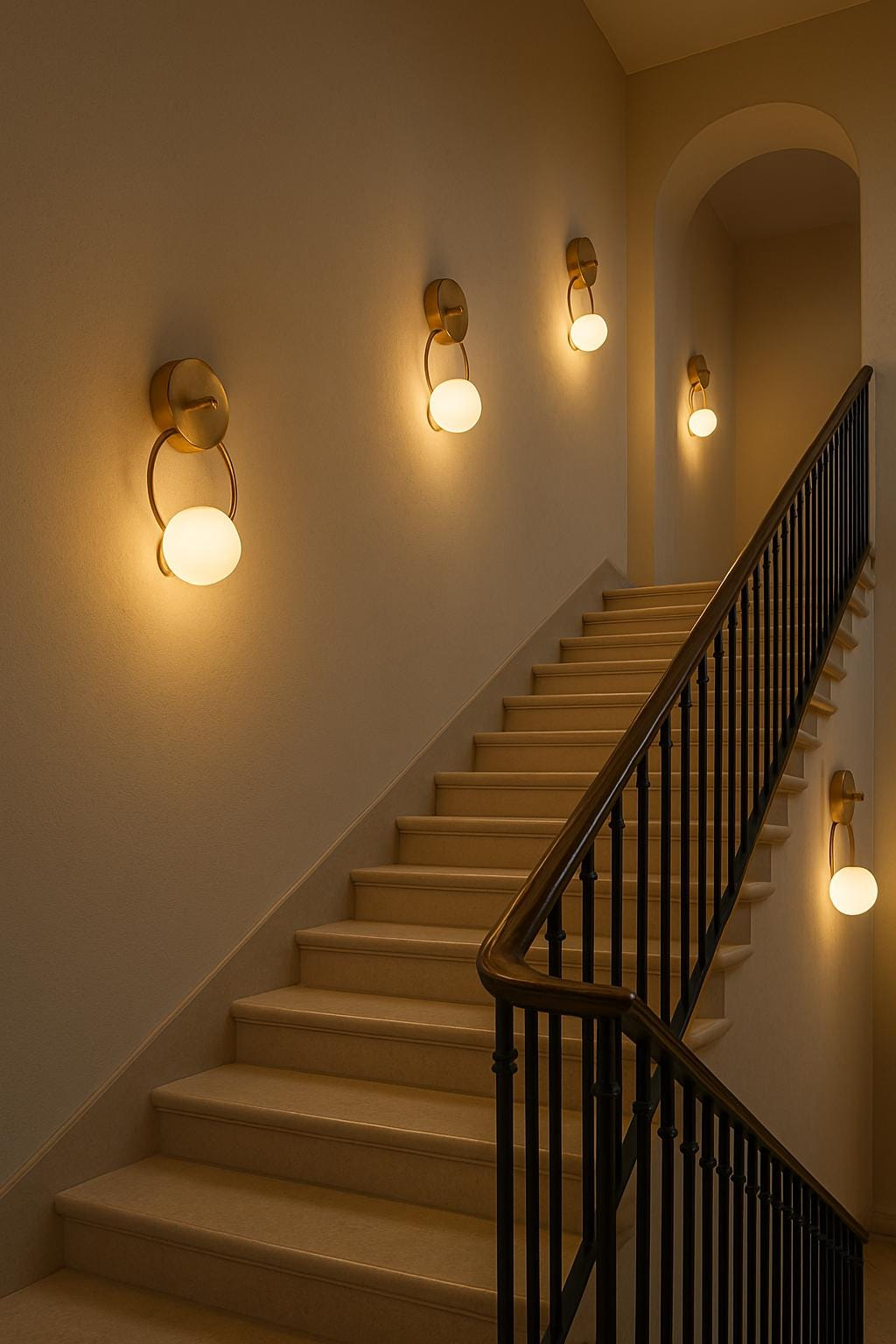 Modern Brushed Brass Ring Wall Sconce with Milk Glass Globe, G9 Wall Light for Bedroom, Hallway, Living Room, and Bedside