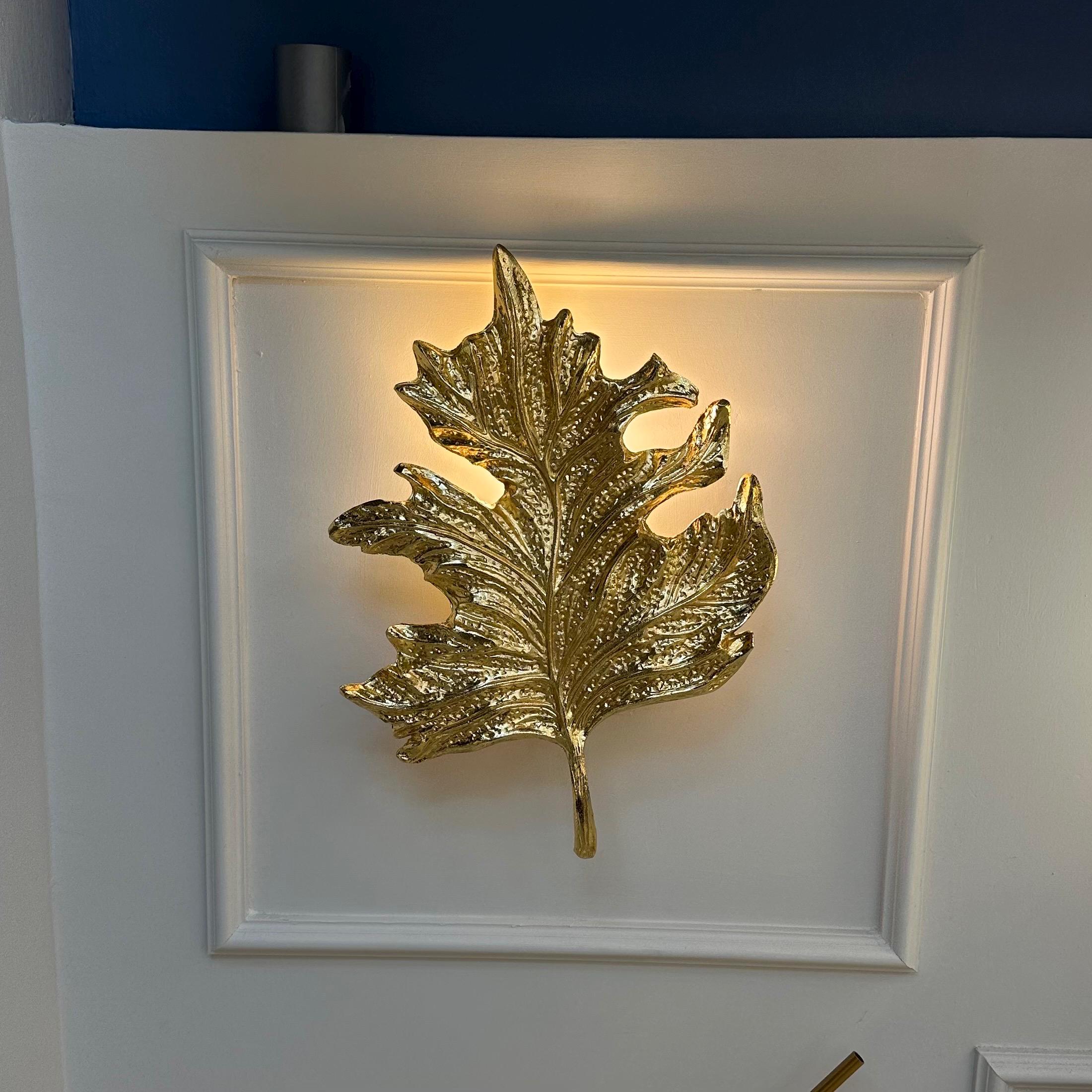 Antique Gold Leaf Wall Sconce, Decorative Botanical E14 Wall Light for Bedroom, Hallway, Living Room, and Entryway